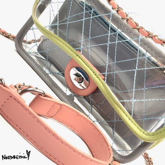 🚫SOLD•TR🎱SY🚫 Clear Pastel Crossbody Bag - Picture 3 of 8